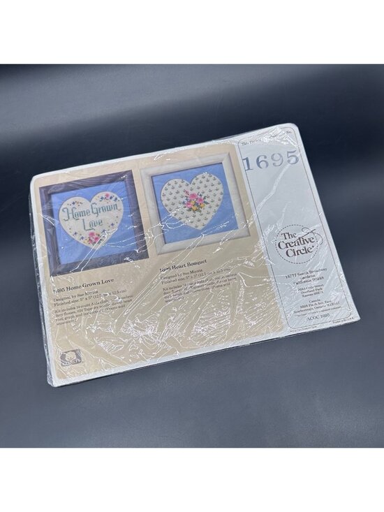 The Creative Circle Other - Vintage Cross Stitch Kit 1988 The Creative Circle 1695 Home Grown Love Heart